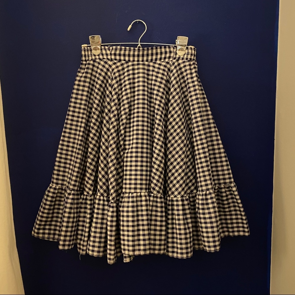 Vintage Linen Ruffle midi skirt